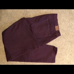 American Eagle Maroon Skinny Jeans